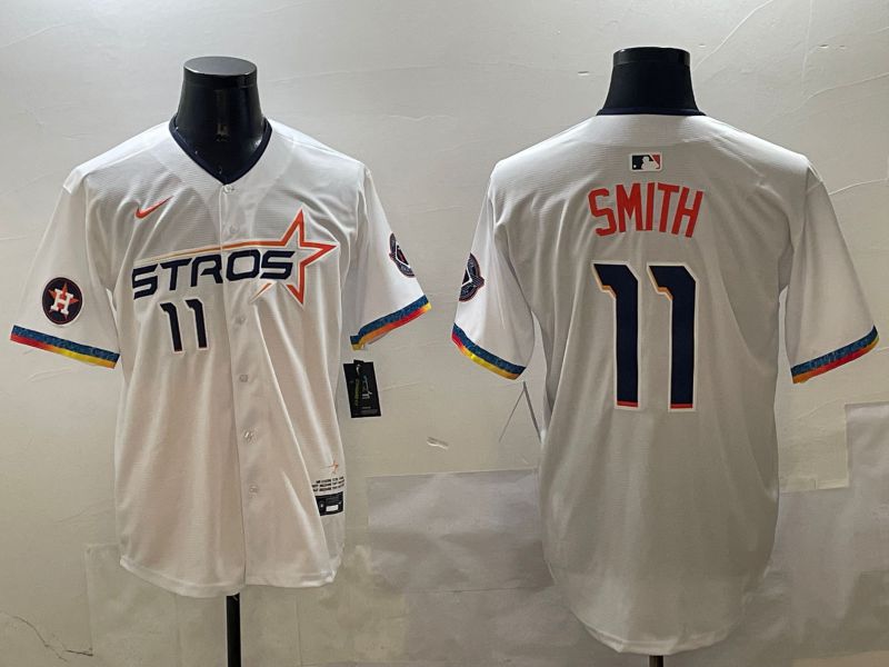 Men Houston Astros #11 Smith White Fourth generation Joint Name 2025 Nike MLB Jersey style 2->houston astros->MLB Jersey